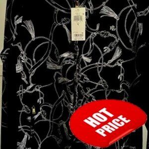BNWT Lauren Ralph Lauren tassel print black / white utility jacket (L)